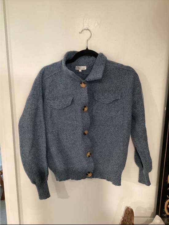 Northern Reflections Sweaters - Northern Reflections Dusty Blue Button-Front Cardigan